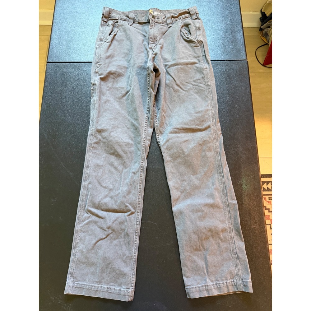 Carhartt 102291 Rugged Flex Relaxed Fit Canvas Work Pants Gray 31x32 Mens
